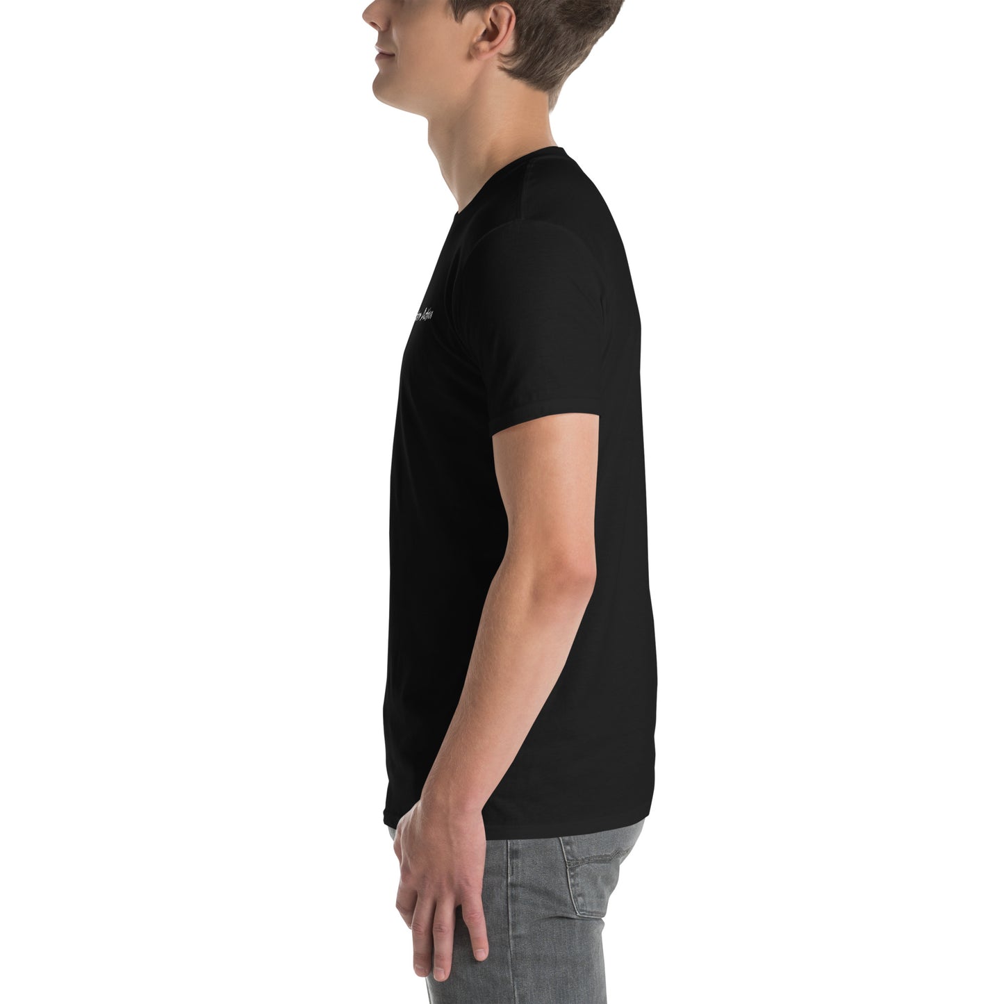 Short-Sleeve Unisex met geborduurde tekst